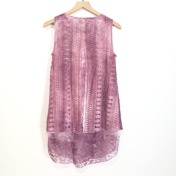 Indigo Thread SIZE XS Sleeveless Layered Purple Tunic Top Boho Festival Whimsy - Picture 8 of 15